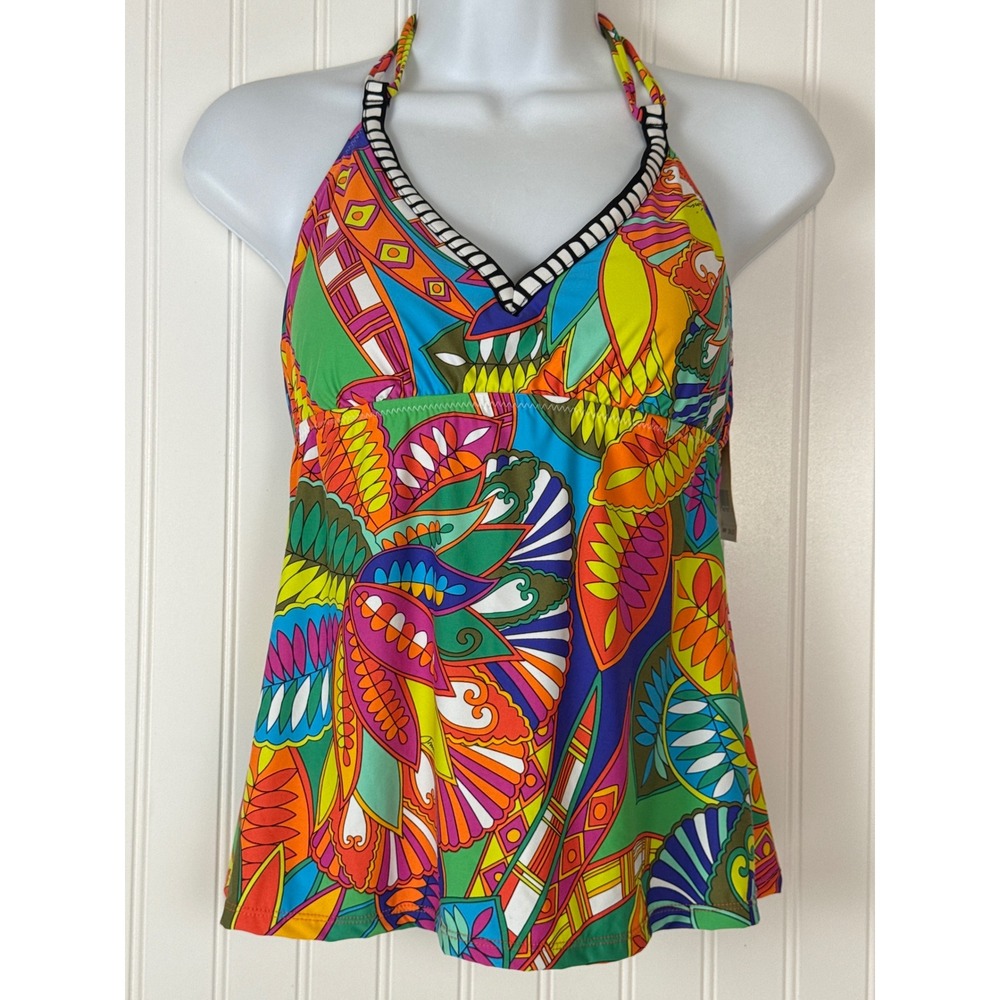 Trina Turk Tankini Top Women 8 Multicolor Motezuma Floral Halter TOP
ONLY
